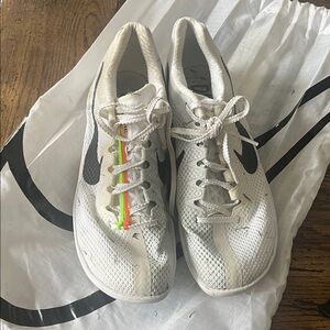 Nike White and Black Spikes Track Shoes